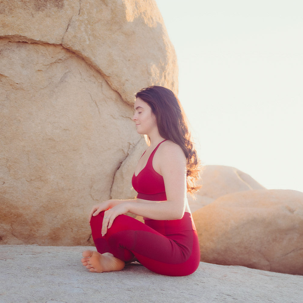 girl meditating outside, self partnered practices