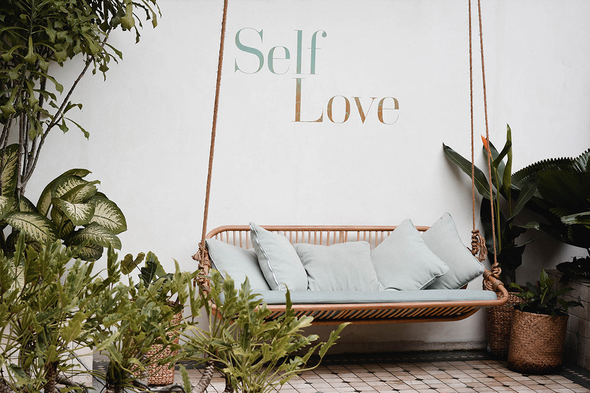 Self Love sign over hanging chair, life coaching services